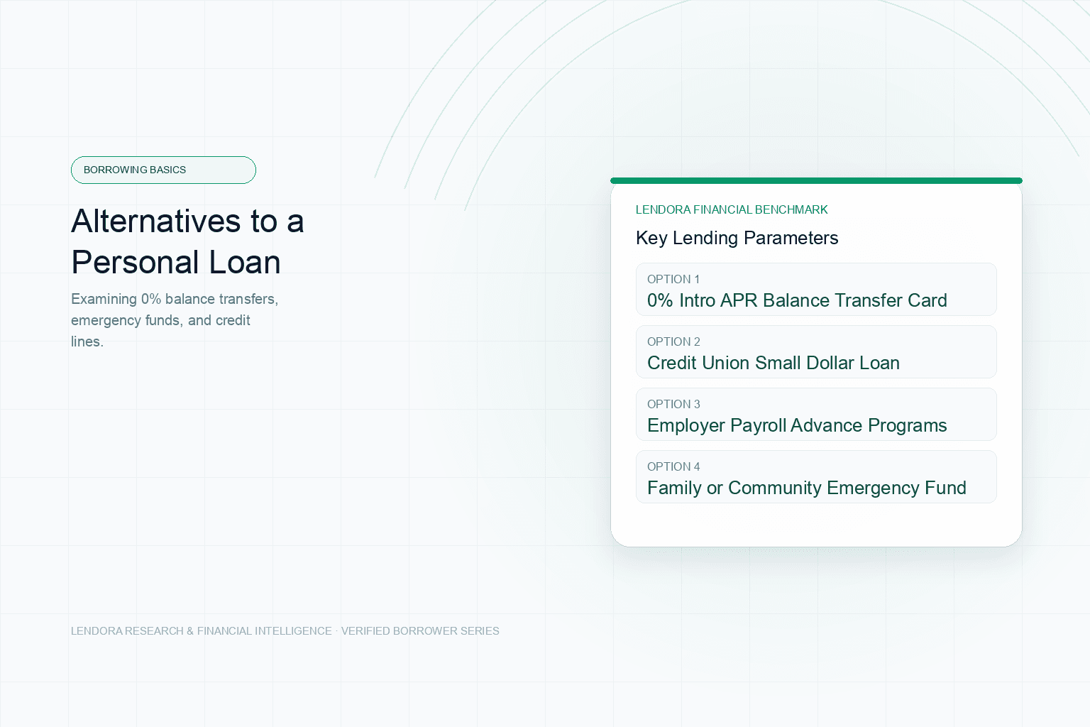 A person considering several alternatives to borrowing