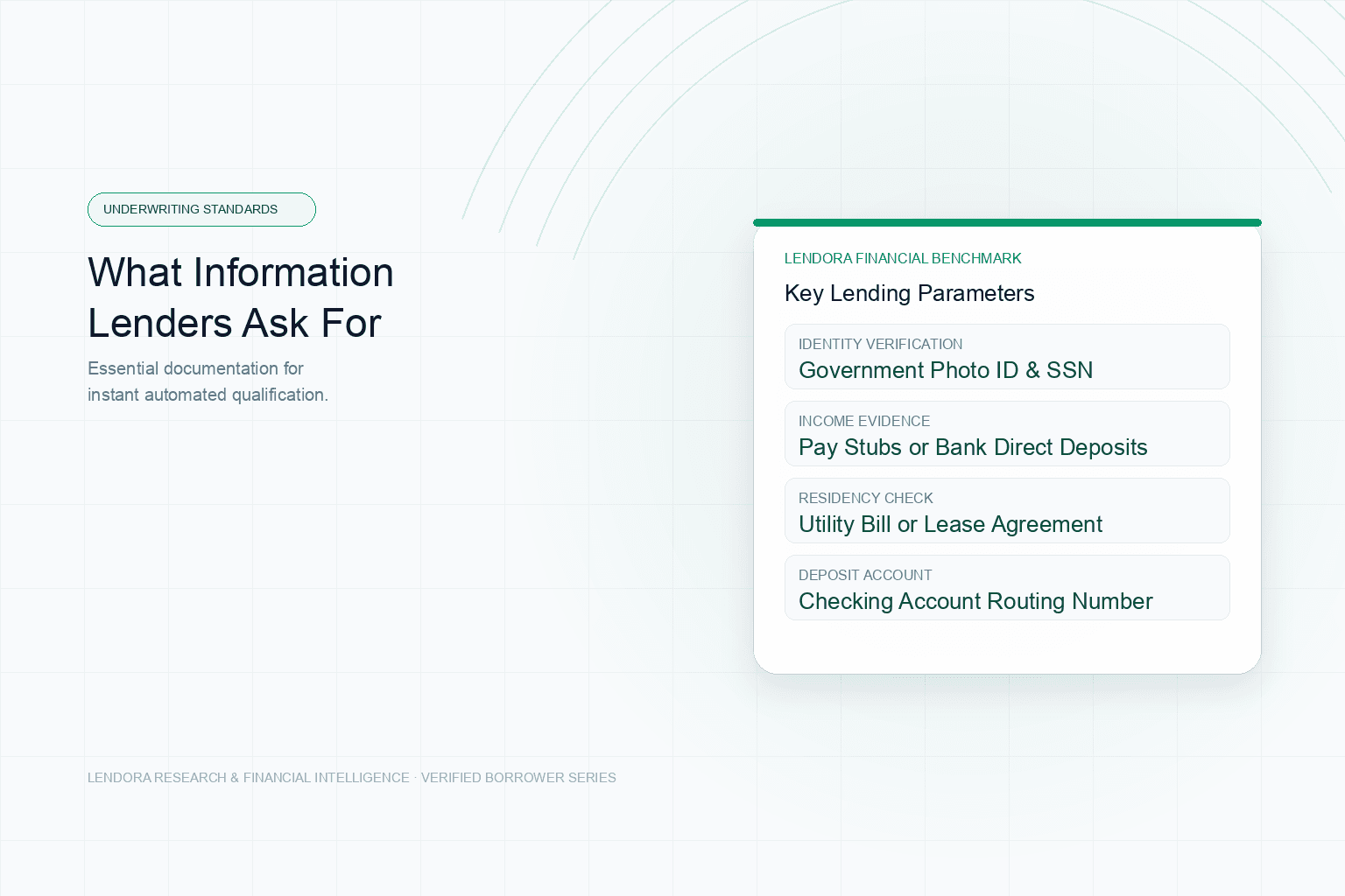 Organized personal, income, address, and bank information